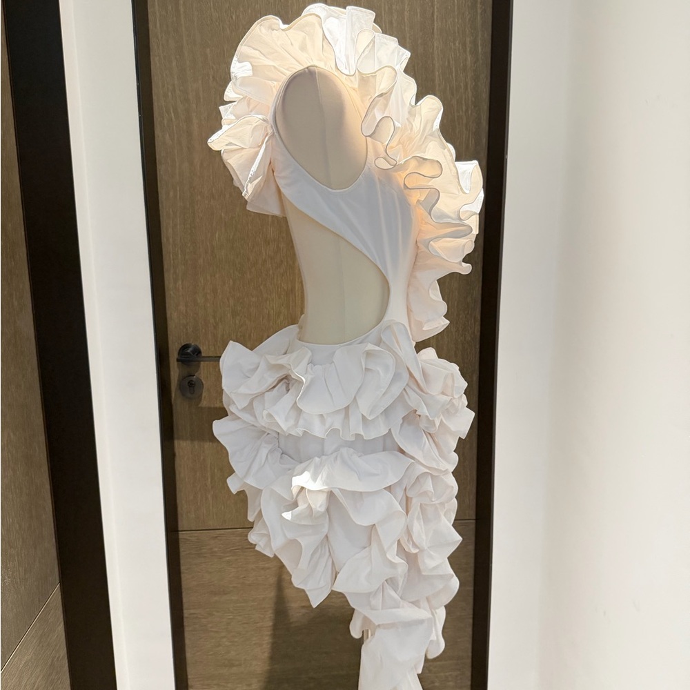 Aknvas White Ruffle Mini Dress - Picture 5 of 15